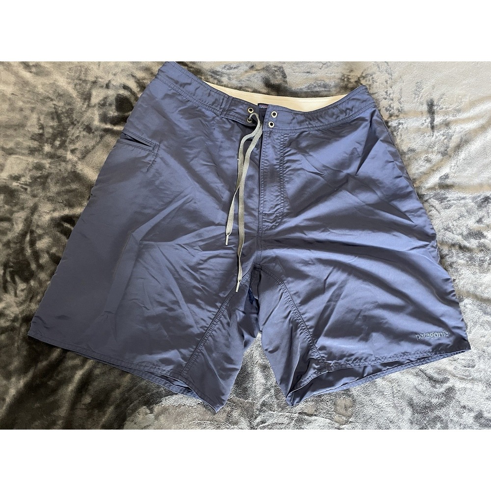 Patagonia Wavefarer Blue Board Shorts Trunks‎ Swim Suit Men's Sz 34